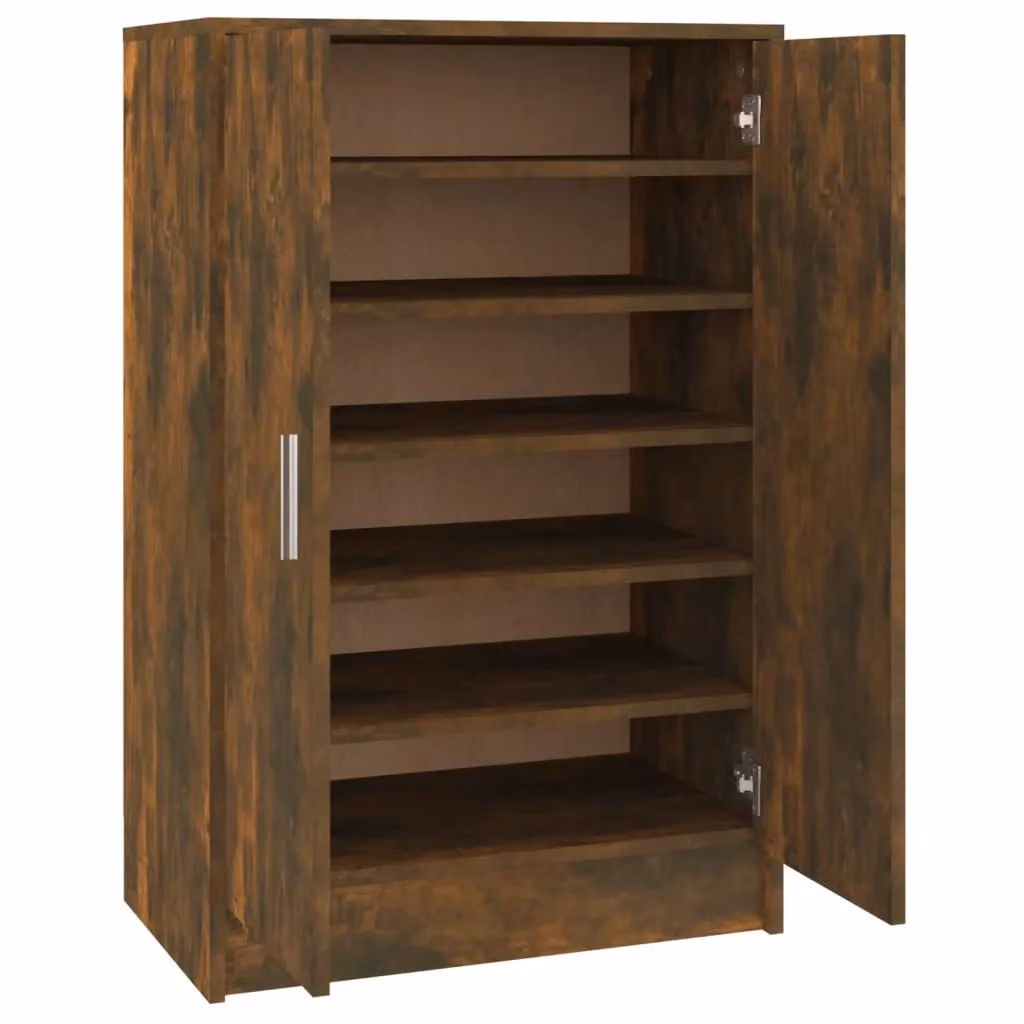 Berkfield Home Smoked Oak Shoe Cabinet in Brown, W/D/H: 60 x 35 x 92 cm – 2