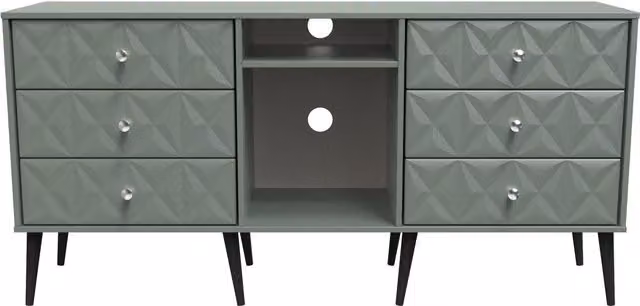 2 U Toledo Ready Assembled 6 Drawer Sideboard in Pale Green – 1