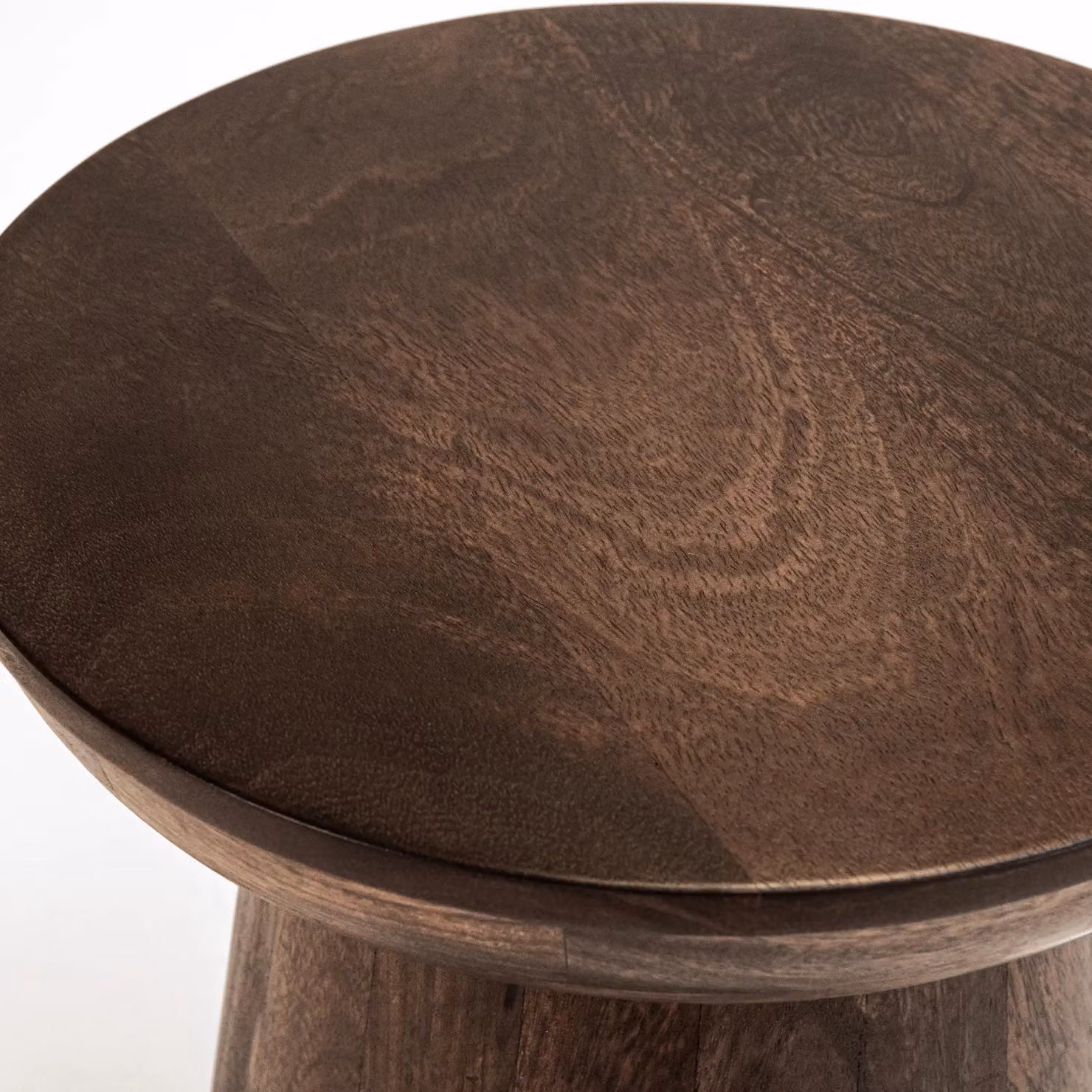 IH Design Natural Solid Dark Mango Wood Side Table in Brown, W/D/H: 38.0 x 45.0 x 38.0 cm – 3