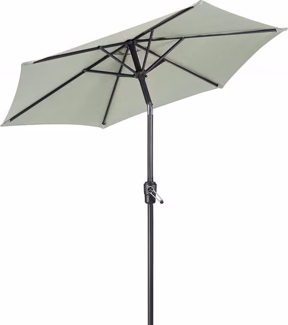 Christow Tilting Garden Parasol Umbrella in Green with Aluminium Frame, Diameter: 200 cm