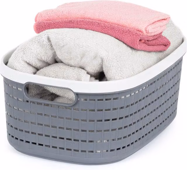 LIVIVO Set of 3 Ulana Stackable Plastic Storage Baskets with Handles for Kitchen, Bedroom and Home Office – 1