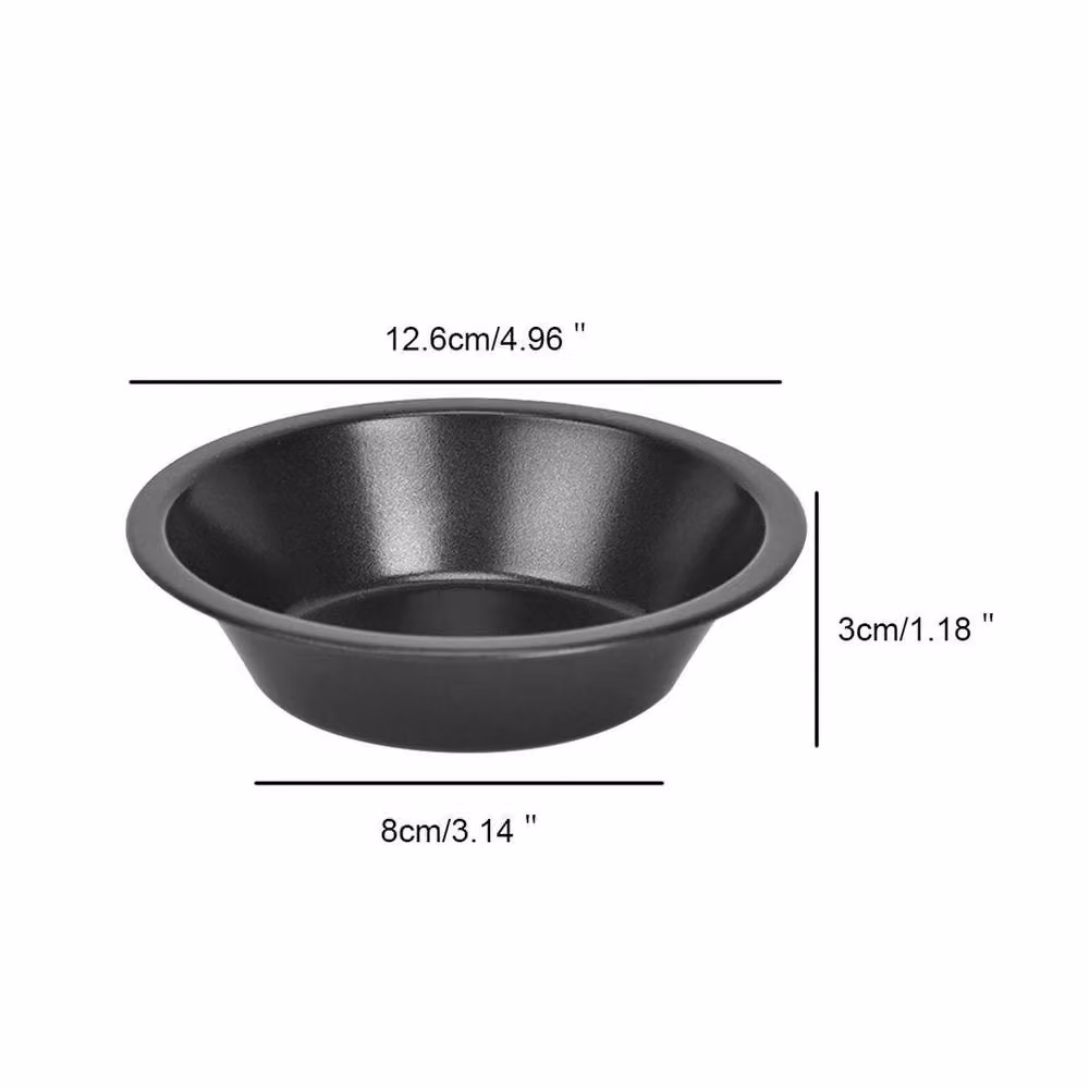 PAWNORA 6-Piece Non-Stick Round Carbon Steel Tart Tins in Black – 2