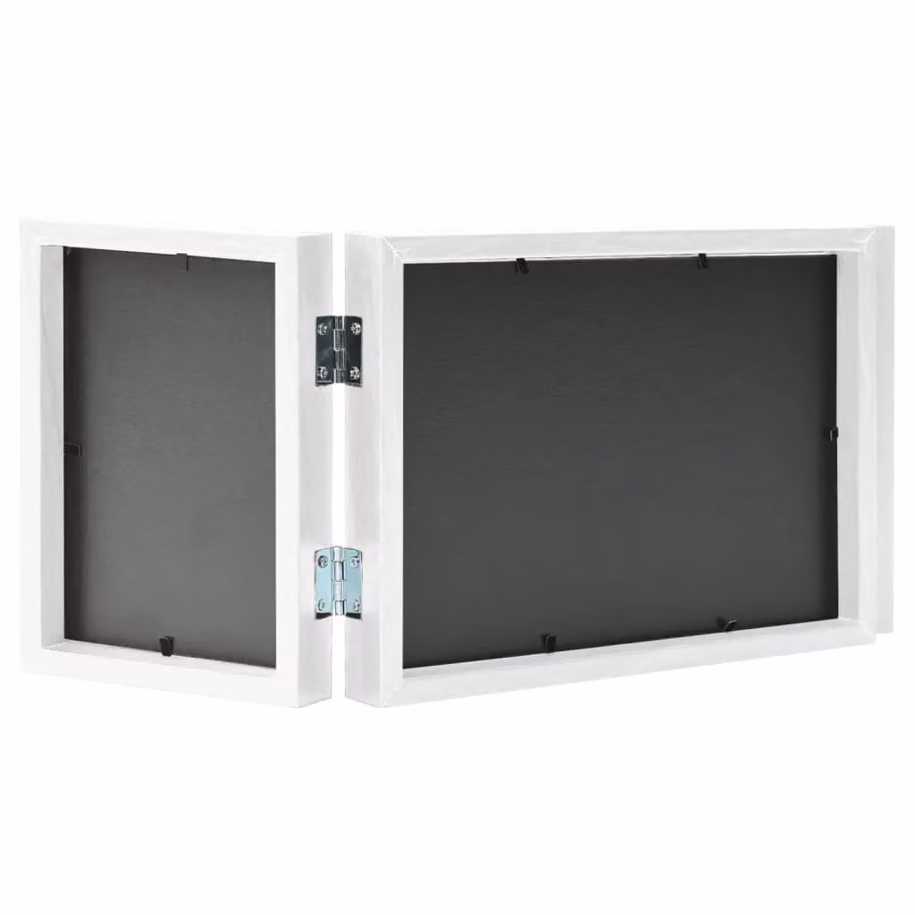 Berkfield Home Trifold Photo Frame Collage in White, W: 22 cm, H: 15 cm – 2