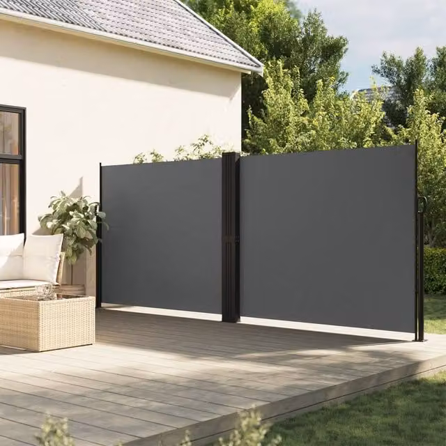 Berkfield Home Retractable Side Awning in Anthracite, W/H: 600 x 180 cm