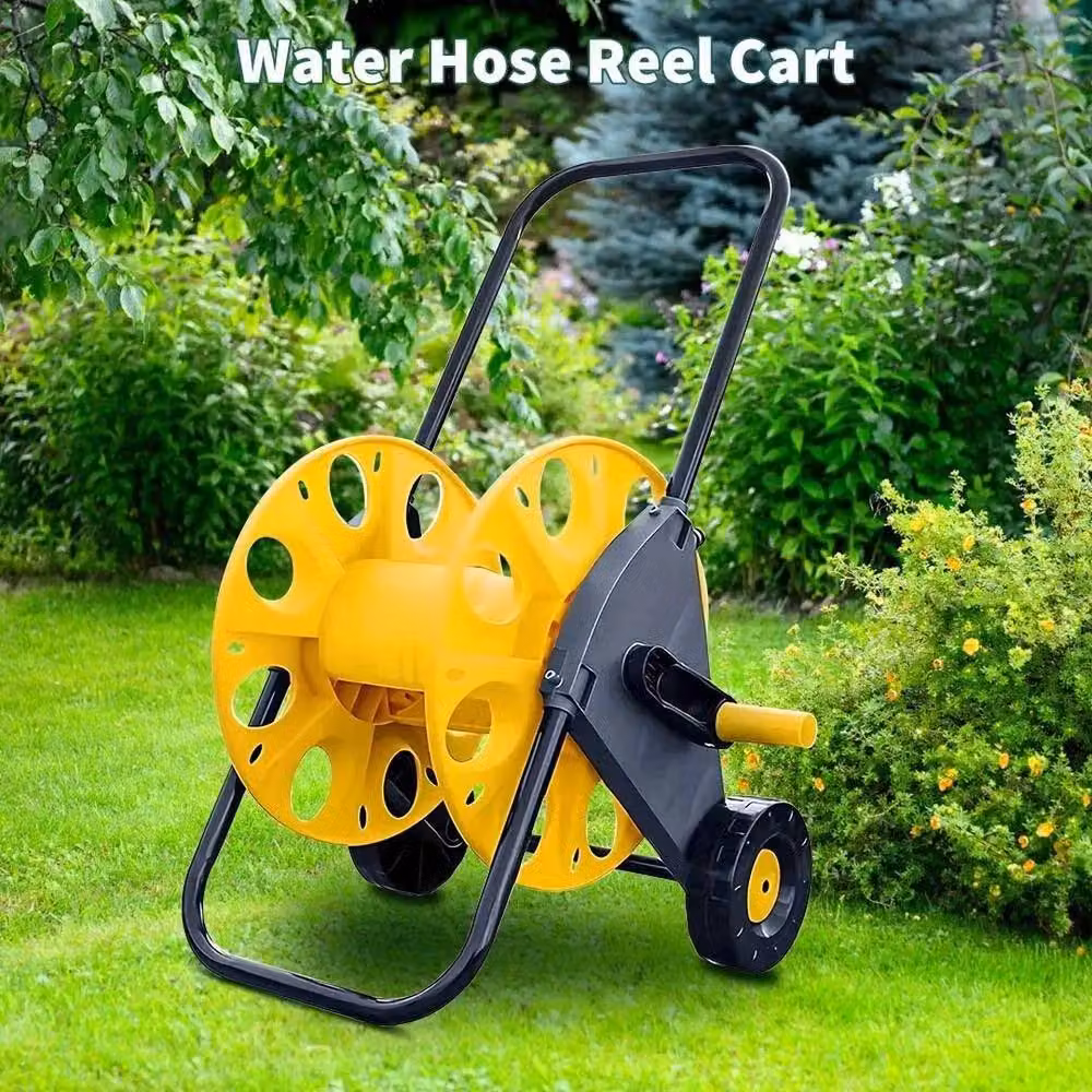 SPETLEK Garden Hose Reel Trolley with 60m Water Pipe in Yellow – 4