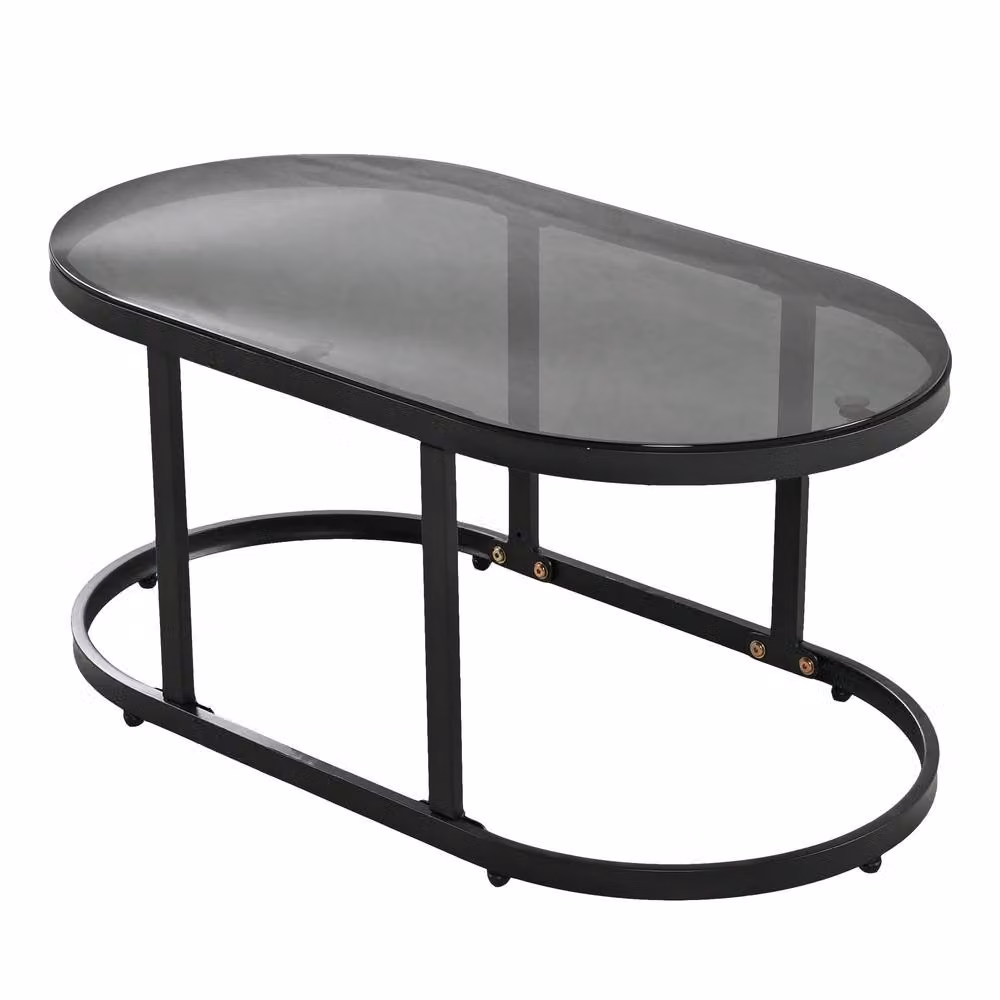 Merax Grey Outdoor Garden Furniture Lounge Set with Glass Coffee Table – 4