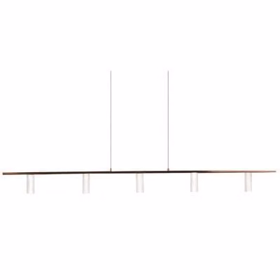 Netlighting Twinline Linea Verdace 5 Light Straight Bar Pendant Ceiling Light in Bronze