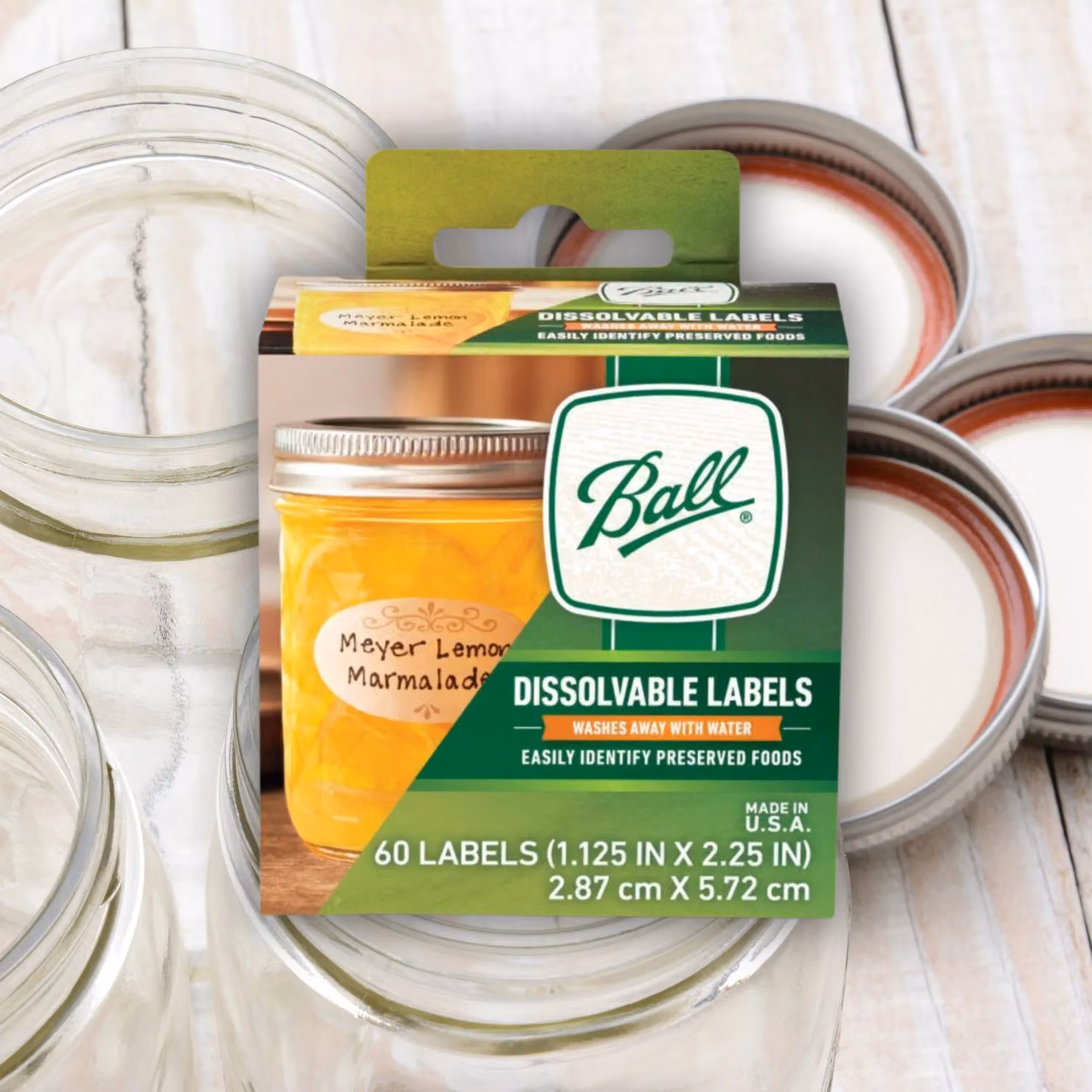 Ball White Dissolvable Self-Adhesive Labels for Preserves Jars, Pack of 60 – 3