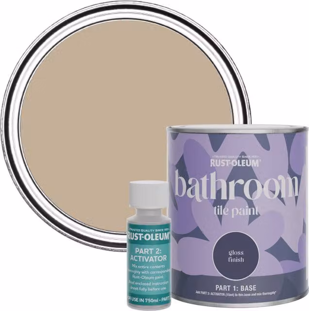 Rust-Oleum Bathroom Tile Paint in Gloss Finish, Beige, 0.75 l