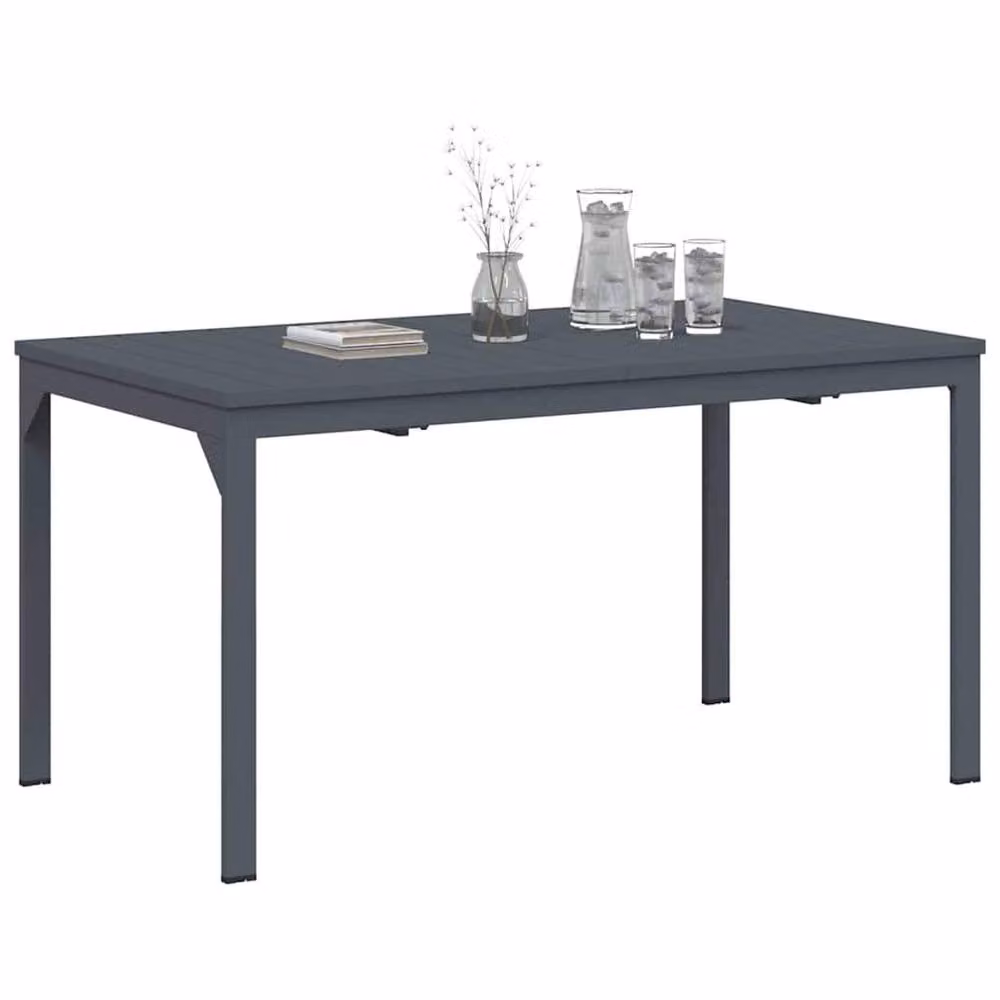 Berkfield Home Large Expandable Rectangular Garden Table in Matt Dark Grey Powder Coated Aluminium – 3