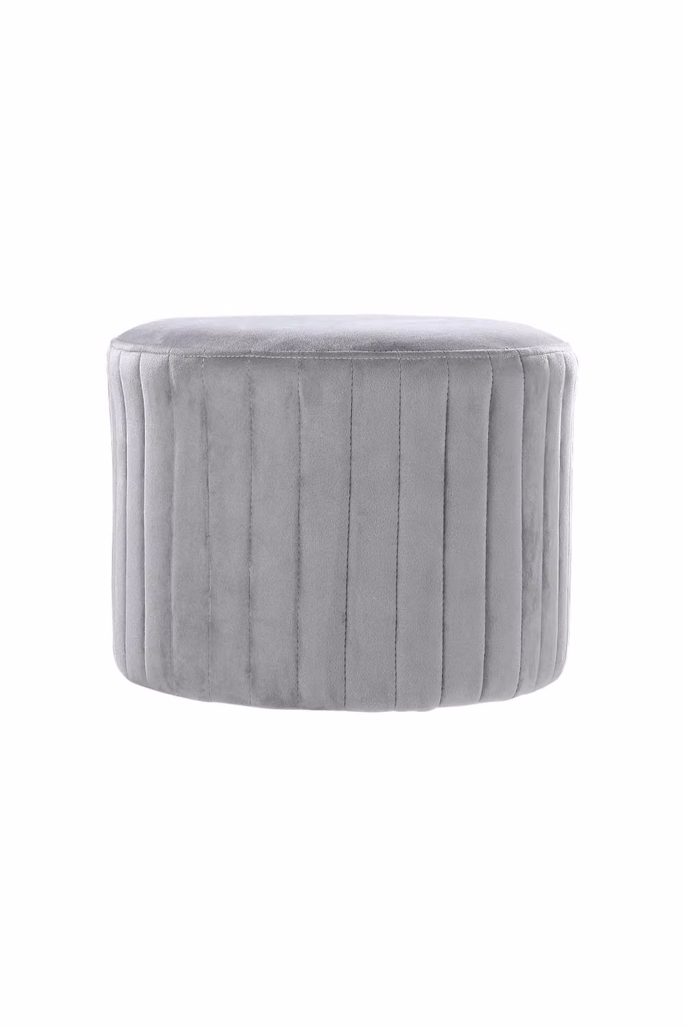 Garden Sanctuary Grey Flannel Upholstered Cylindrical Footstool – 3