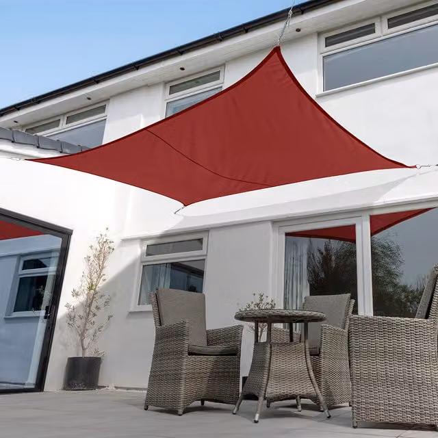 Kookaburra Rectangular Waterproof Sun Shade Sail, Red, W: 400 cm, D: 300 cm, UPF 50