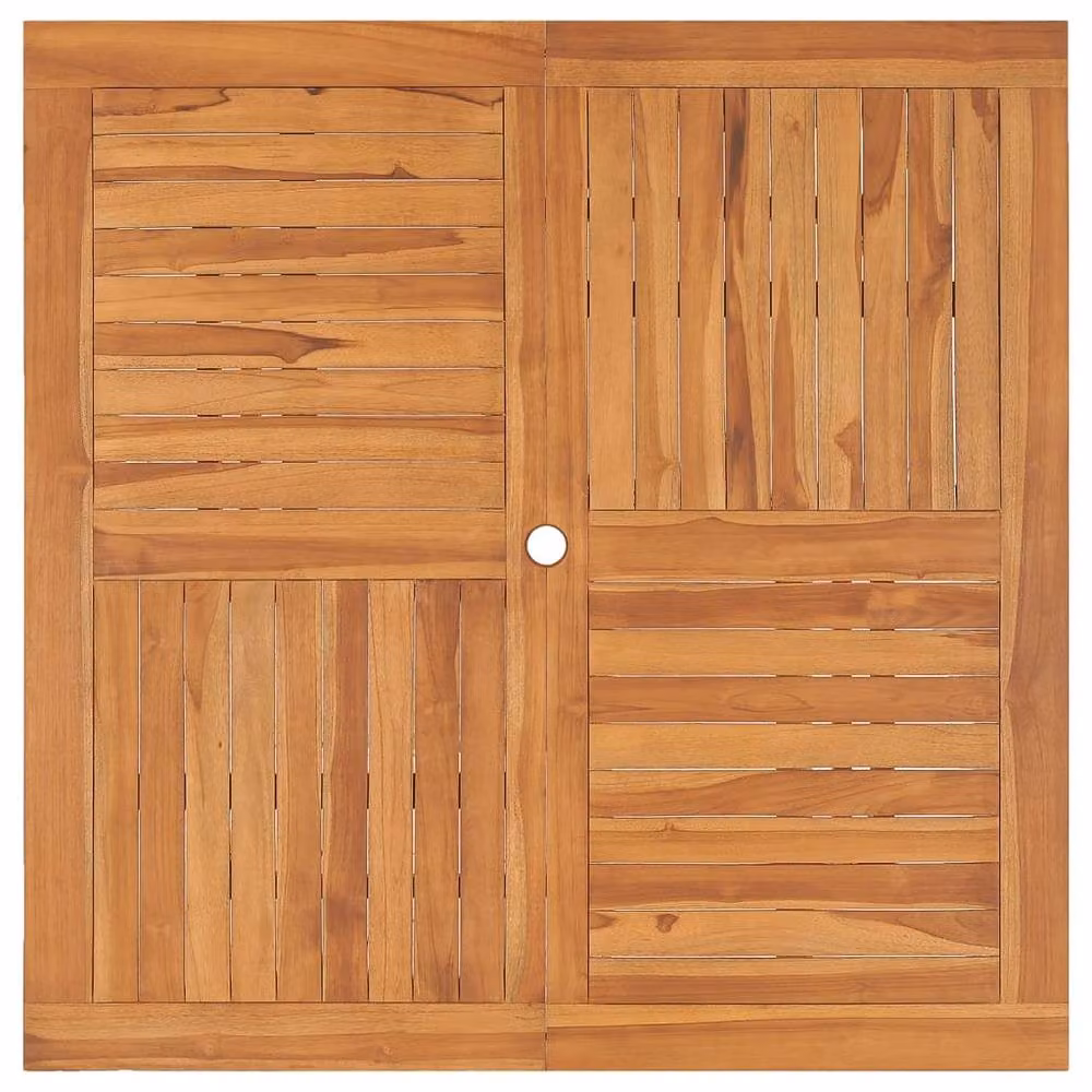 Berkfield Home Beautiful Garden Dining Table in Brown Solid Teak Wood, W/D/H: 110 x 110 x 75 cm – 2