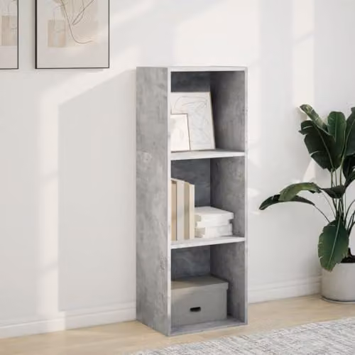 vidaXL Concrete Grey MDF Bookcase with Back Panel, W: 40 cm, D: 30 cm, H: 114 cm – 2