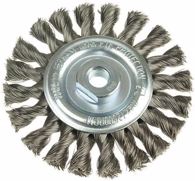 Lessmann Knot Wheel Brush for Angle Grinders in Silver and Multicolour – 1