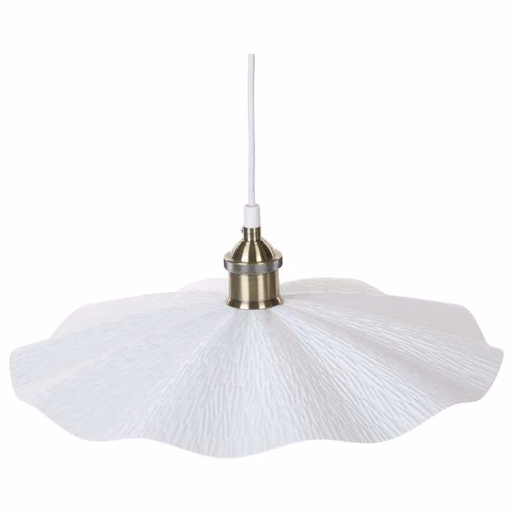 Wyld and Coco Pendant Lamp in White Metal with Brass Accents – 2