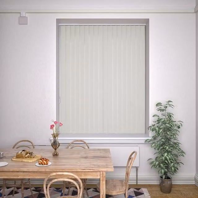 Terrys Kensington Plain Made to Measure Blackout Vertical Blind with Cord in Grey or White