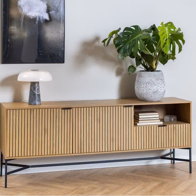 Furniture To Go Jaipur Sideboard with 2 Doors and 1 Drawer in Wild Oak and Black