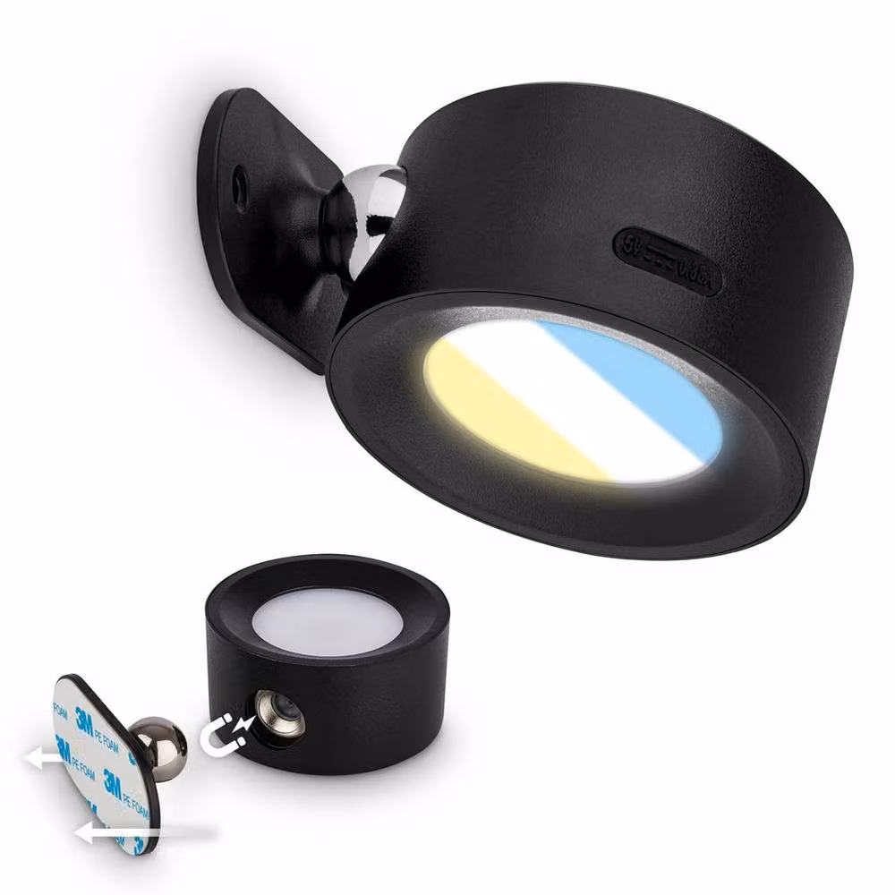 Briloner Rechargeable Cordless LED Wall Light, Dimmable and Touch Controlled, Black, W/D/H: 9 x 7.5 x 4 cm – 2