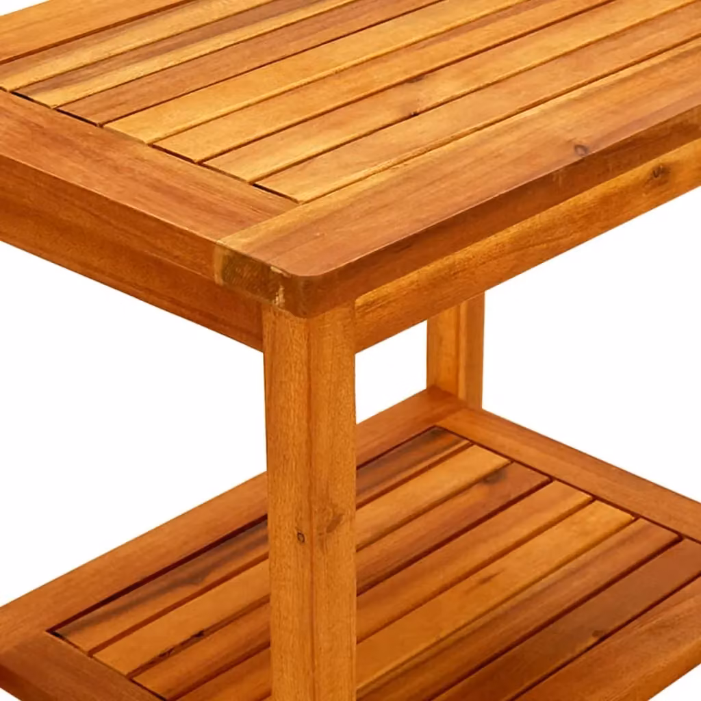 Berkfield Home Rustic Brown Solid Acacia Wood Coffee Table W/D/H: 50 x 35 x 45 cm – 5
