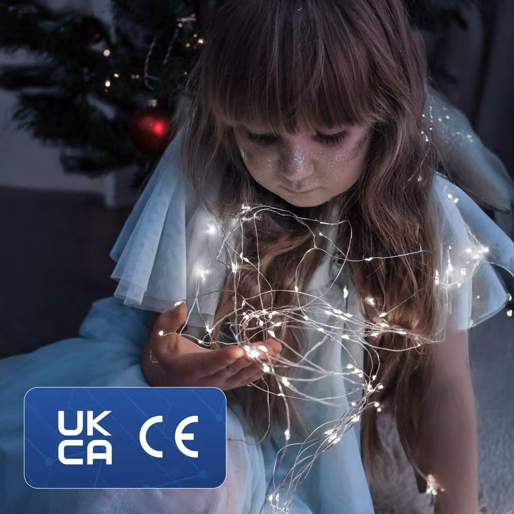 Desiretech 2-Pack Battery-Powered LED Copper Wire Fairy String Lights in Cool White – 7