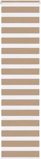 Berkfield Home Zebra Blind in Sand Brown, Polyester, W: 65 cm, H: 230 cm – 1