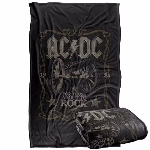 LOGOVISION AC/DC Rock Label Super Soft Silky Touch Fleece Throw Blanket, Multicolour, W/D/H: 91 x 147 cm – 1