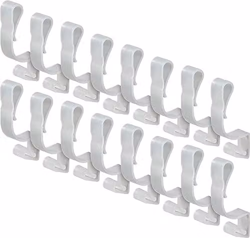 St Helens Home & Garden Xmas Haus Large Gutter Hooks for Mounting Christmas Decorations and Fairy Lights, White, Pack of 16