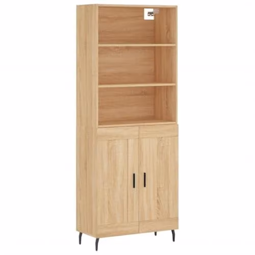 vidaXL Industrial Style Highboard Sideboard in Brown Sonoma Oak, W/D/H: 180 x 69.5 x 39.57 cm
