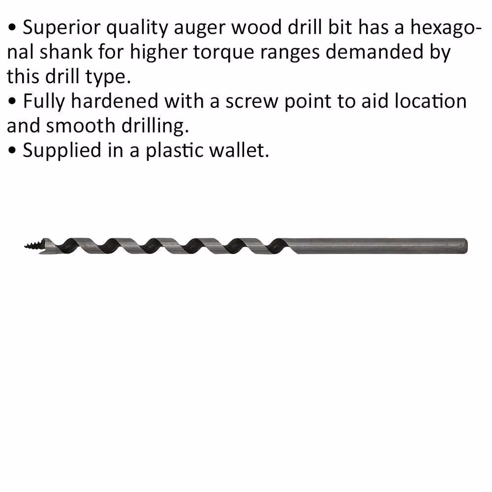 Loops 6 mm x 155 mm Hardened Auger Wood Drill Bit with Hexagonal Shank – 2