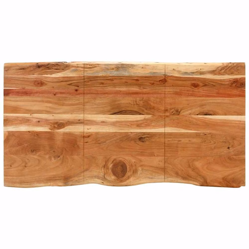 Berkfield Home Rectangular Solid Acacia Wood Dining Table in Brown, W/D/H: 154 x 80 x 76 cm – 3