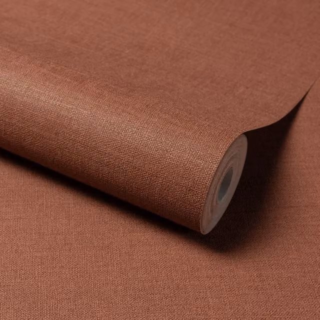 Grandeco Red Linen Effect Textured Vinyl Wallpaper