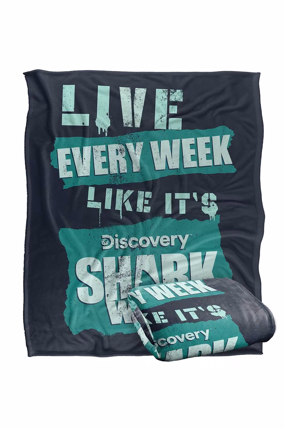 LOGOVISION Shark Week Television Series Multicolour Fleece Throw Blanket W/D/H: 152 x 127 cm – 6