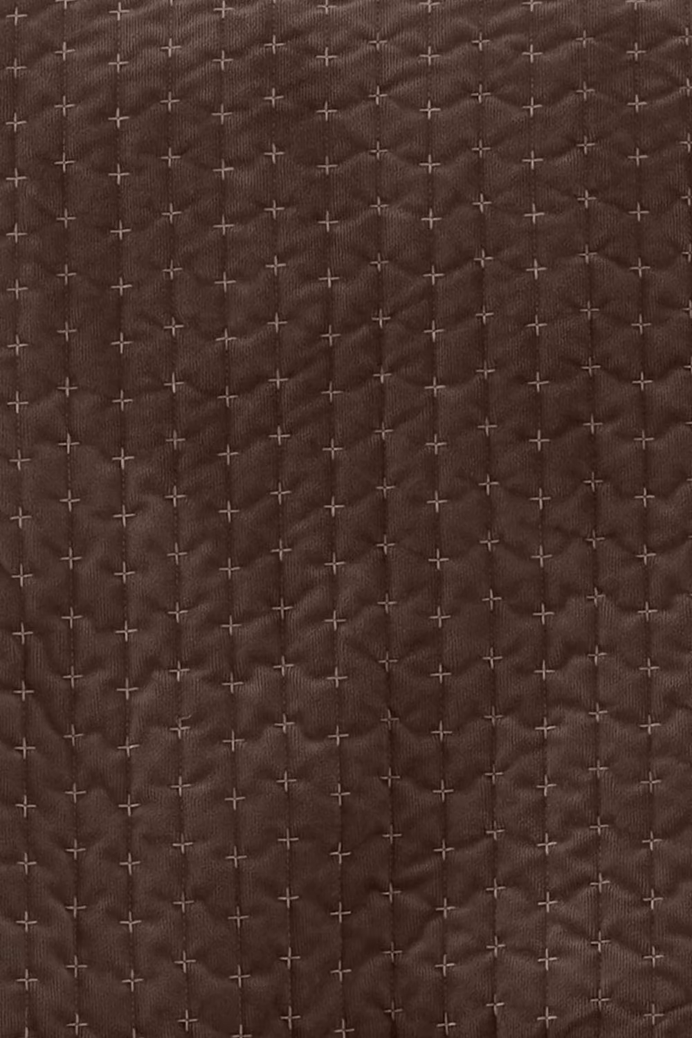 Bianca Attica Velvet Embroidered Quilted Bedspread in Chocolate Brown – 2