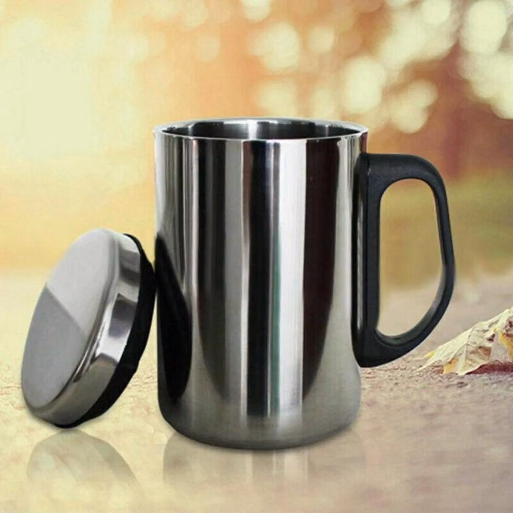 SPETLEK Silver Stainless Steel Thermal Tea Cup with Lid, 500ml – 5