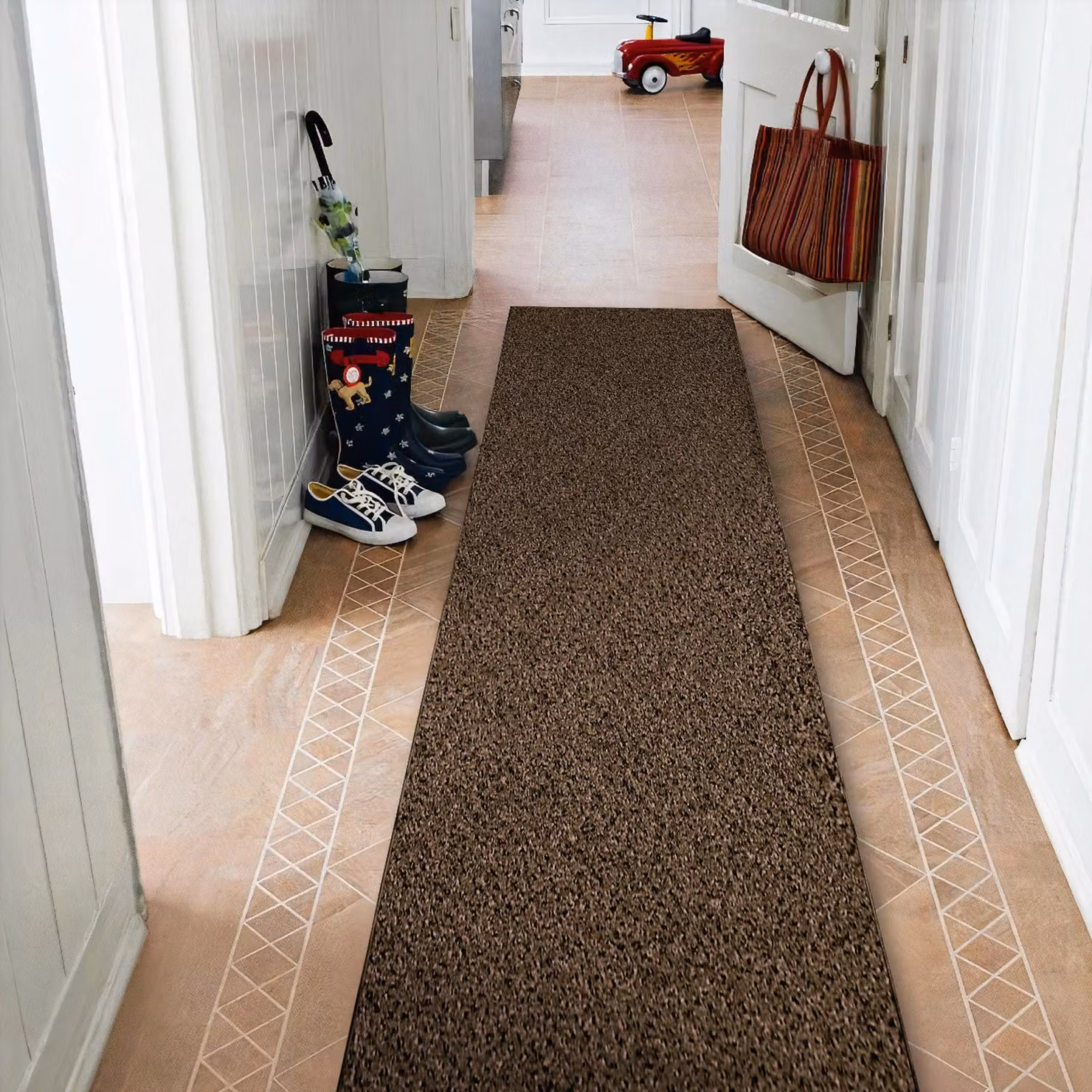 RugsX Traffic Runner in Brown, W/D: 70 x 400 cm – 3