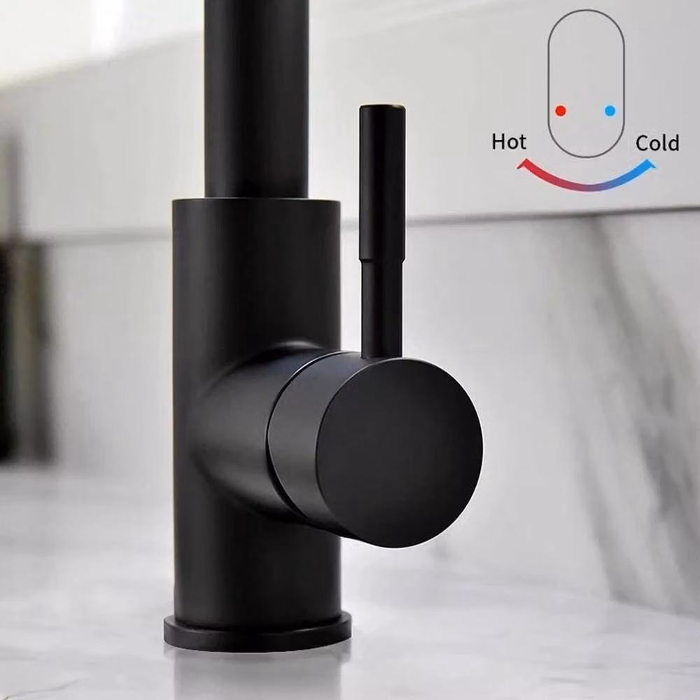 KORVIXA Modern Kitchen Sink Mixer Tap in Matt Black with Pull Out Spray Spout – 2