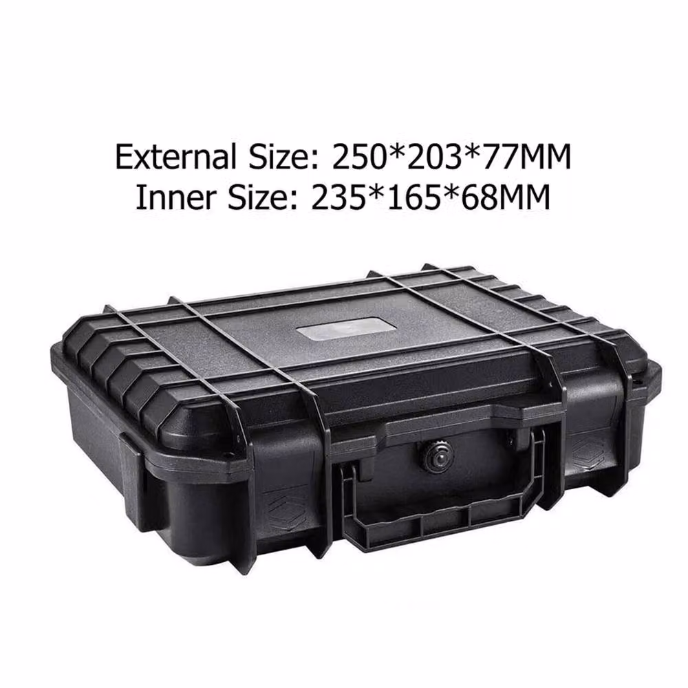 VOGREX Waterproof Hard Carry Case Flight Box Storage in Black W/D/H: 25.0 x 20.3 x 7.7 cm – 2