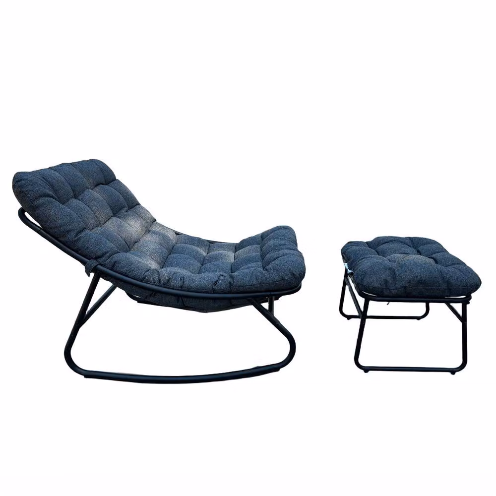 Artemis Home Solace Outdoor Rocking Chair and Matching Ottoman in Grey – 2