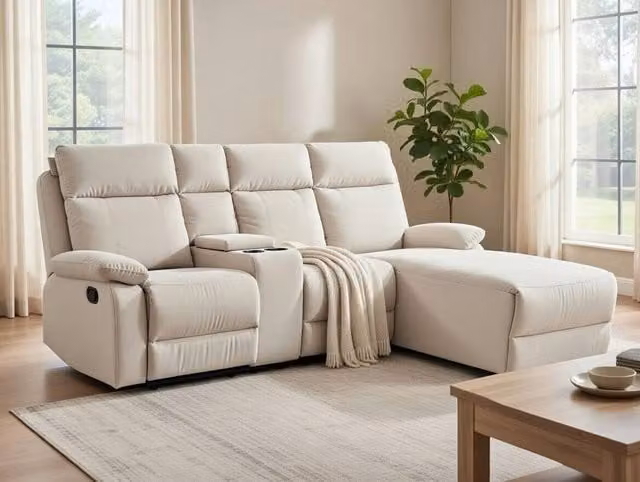 DS Living Sorento Left Hand Corner 3 Seater Fabric Sofa in Beige – 1