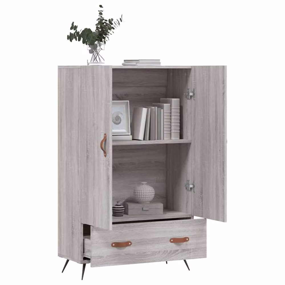 Berkfield Home Grey Sonoma Modern Highboard in Engineered Wood, W: 69.5 cm, D: 31 cm, H: 115 cm – 3