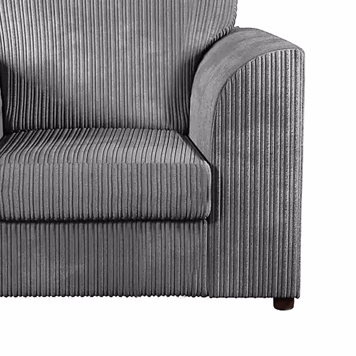 Furnishings For Less UK Luxor Jumbo Cord 3 + 2 Fabric Sofa Suite in Grey – 3