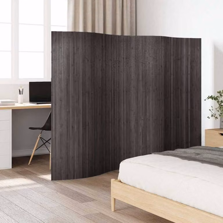 Berkfield Home Bamboo Room Divider in Grey, W: 250 cm, H: 165 cm