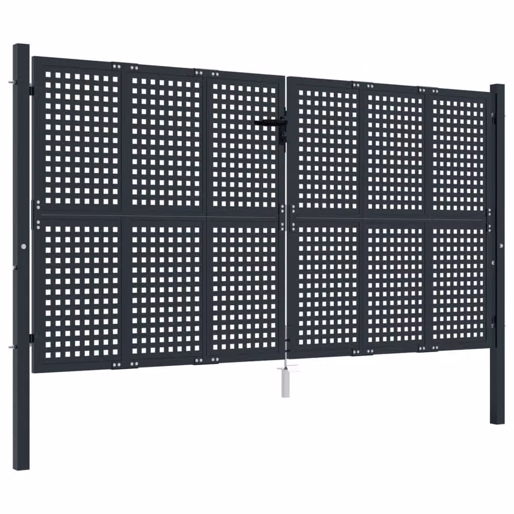 Berkfield Home Anthracite Steel Wire Mesh Garden Gate W: 300 cm, H: 175 cm – 2