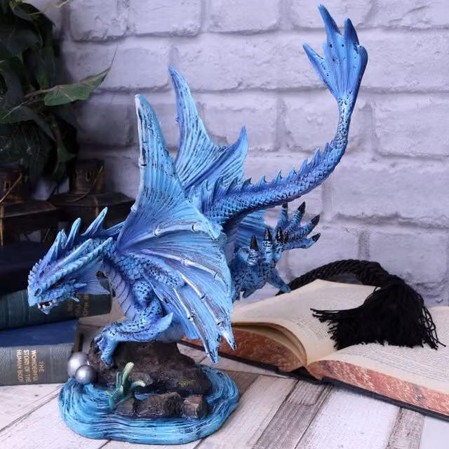 Nemesis Now Adult Water Dragon Figurine, Blue, Height: 31 cm