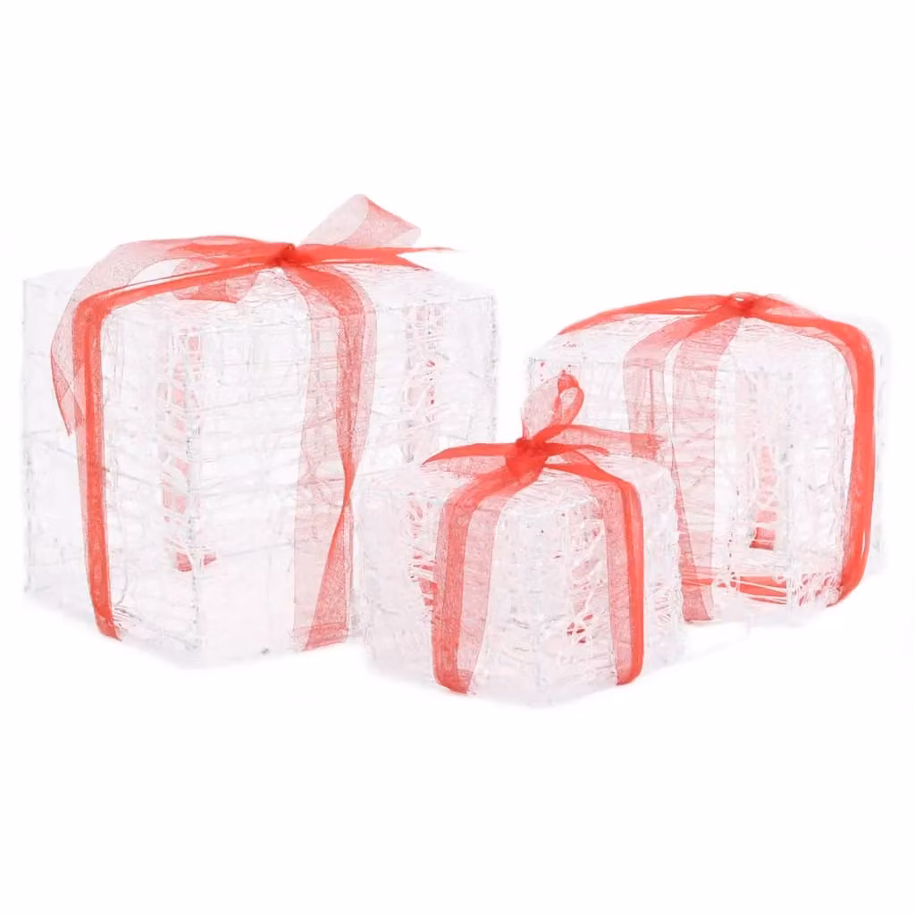 Berkfield Home Decorative Acrylic Christmas Gift Boxes, 3 Pieces, Multicolour – 3