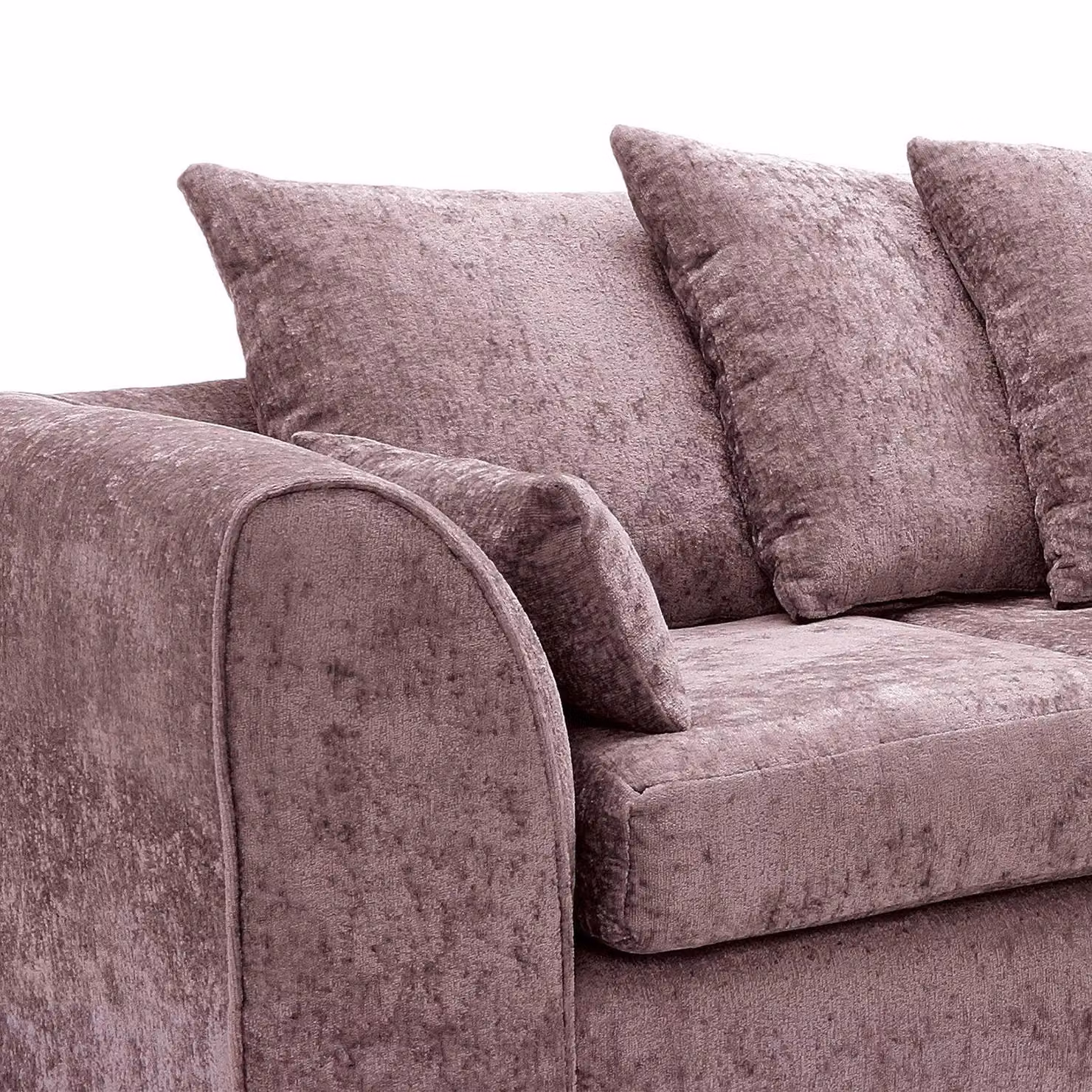 Abakus Direct Harriet Right Facing Corner Sofa in Pink Crushed Chenille Fabric – 3