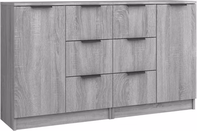 Berkfield Home Set of 2 Grey Sonoma Sideboards, W/D/H: 60 x 30 x 70 cm – 1