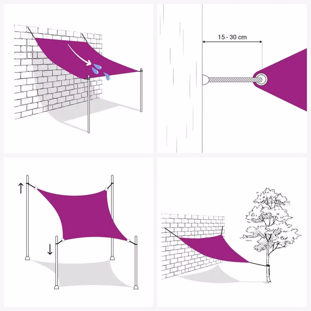 Berkfield Home Rectangular Oxford Fabric Sunshade Sail in Dark Green, W: 5 m, D: 2 m – 3