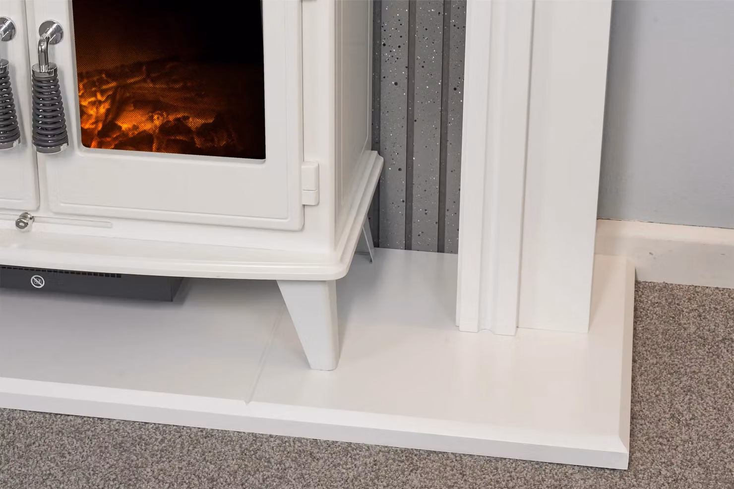 Adam Fires & Fireplaces Florence Stove Suite in Pure White with Woodhouse Electric Stove, 48 Inch – 3